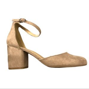 Pop taupe heels with ankle strap size 8